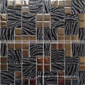 2017 China supplier Black color Foshan wholesale tiles stainless glass mosaic for KTV room interior design WM17